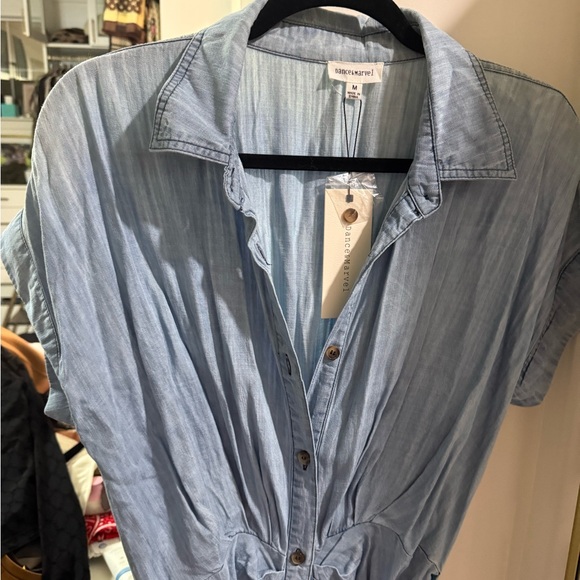 Unk Light Blue Tie-Front Midi Dress - Picture 3 of 3